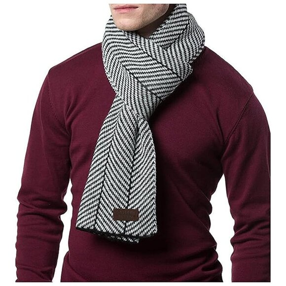 Other - Winter Scarf for Men, Soft Knit Scarves, in an ,  Black / White